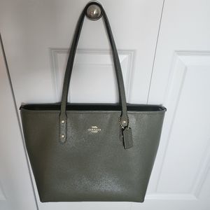 Olive Green Coach Tote-Rare color